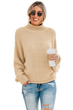 Apricot Women's Fashion Cable Knit Turtleneck Sweater Casual Thick Tops Long Sleeve Pullover LC270118-18