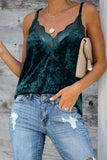 Green Black/Red/Gray/Pink/Gray Velvet Lace Cami Tank LC253283-9