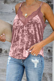 Pink Black/Red/Gray/Pink/Gray Velvet Lace Cami Tank LC253283-10