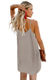 Gray White/Black/Blue/Green/Apricot Buttoned Slip Dress LC220704-11