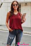 Red White/Black/Red/Pink V-Neck Blush Lace Tank LC253388-3