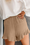 Khaki Black/Khaki/Green Linen Cotton Pocketed Flutter Shorts LC77241-1016