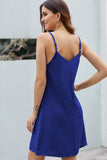 Blue White/Black/Blue/Green/Apricot Buttoned Slip Dress LC220704-5