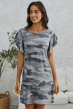 Gray Green/Gray/Khaki Pile Of Sleeves Camouflage Dress LC221230-11