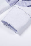 Blue Women's Winter Casual Loose Long Sleeve Oversized Round Neck Thin Camo Print Sweatshirt LC251694-5