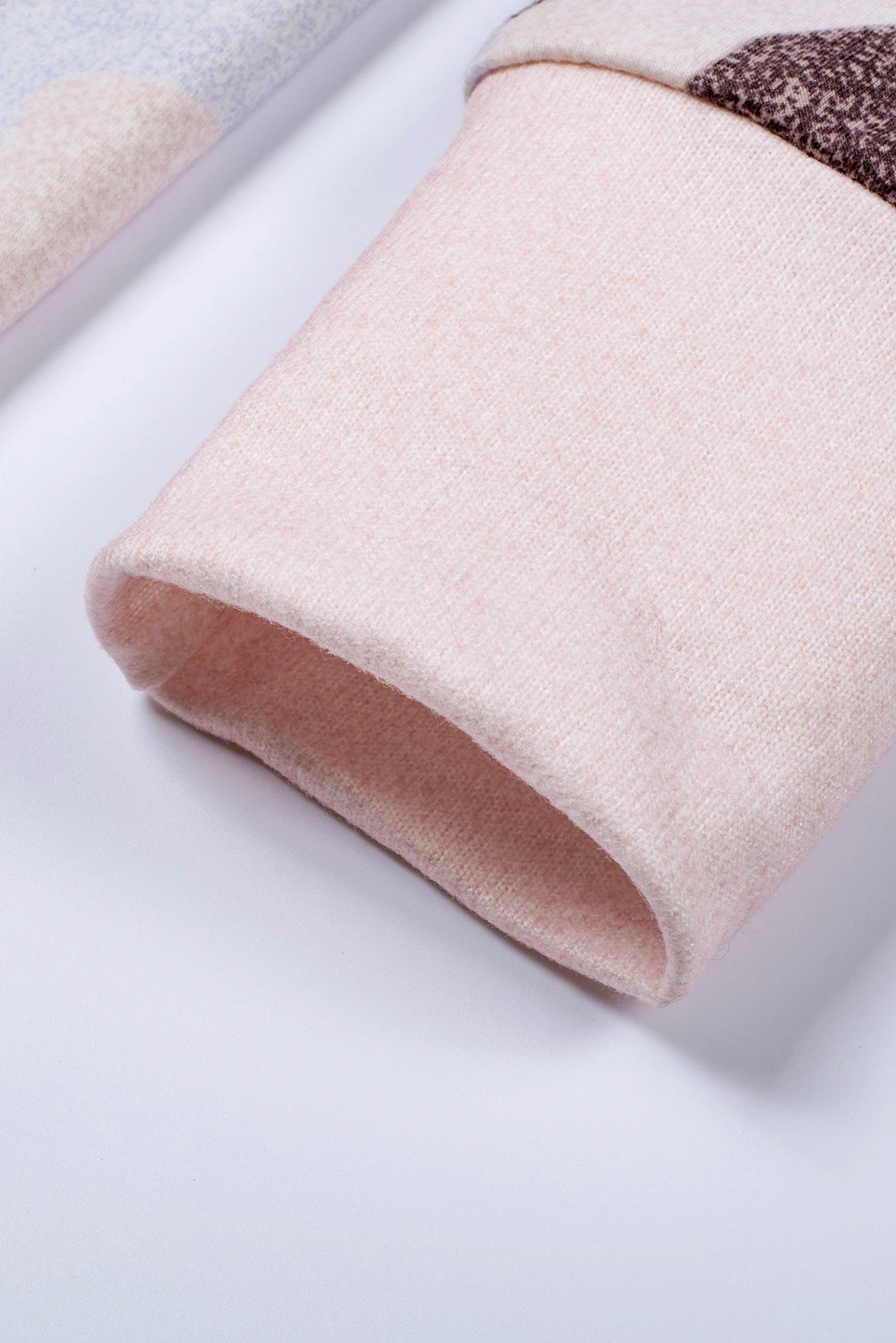 Pink Women's Winter Casual Loose Long Sleeve Oversized Round Neck Thin Camo Print Sweatshirt LC251694-10