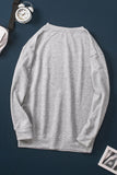 Gray Women's Fashion Cartoon Pattern Long Sleeve Crew Neck Top LC253199-4011