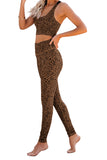 Leopard Gray/Brown Cheetah Print Sport Bra Pants Set Tie-dye Print Sport Bra Pants Set LC26081-20