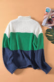 Blue Women's Fashion Cable Knit Turtleneck Sweater Casual Thick Tops Long Sleeve Pullover LC270118-5
