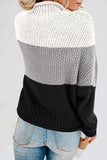 Gray Women's Fashion Cable Knit Turtleneck Sweater Casual Thick Tops Long Sleeve Pullover LC270118-1011