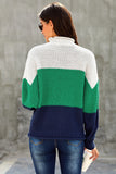 Blue Women's Fashion Cable Knit Turtleneck Sweater Casual Thick Tops Long Sleeve Pullover LC270118-5