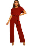 Red Black/Blue Oh So Glam Belted Wide Leg Jumpsuit LC64520-3
