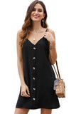 Black White/Black/Blue/Green/Apricot Buttoned Slip Dress LC220704-2