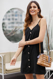 Black White/Black/Blue/Green/Apricot Buttoned Slip Dress LC220704-2