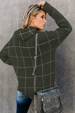 Green Black/Green/Gray/Orange/Beige/Khaki/Brown/Apricot Grid Pattern Turtleneck Sweater LC270176-9