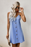 Sky Blue White/Black/Blue/Green/Apricot Buttoned Slip Dress LC220704-4