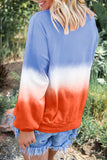 Orange Women's Fashion Casual Color Block Drop Shoulder Pullover Halloween Pumpkin Print Sweatshirt  LC252815-1014