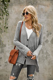 Gray Pink/Gray/Apricot Loose Lightweight V Neck Buttoned Sheer Knit Cardigan LC271026-11