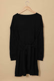 Black Black/Green/Apricot Don’t Let Me Go Tie Sweater Dress LC270049-2