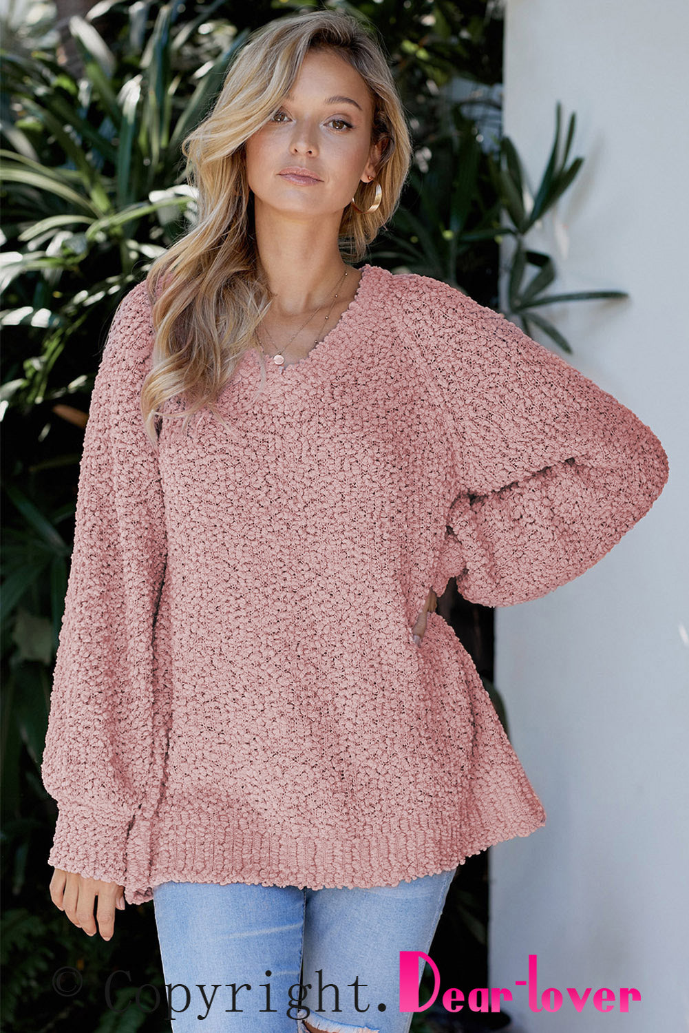 Pink Pink/Khaki/Apricot Chill in The Air Sweater LC270016-10