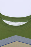 Green Black/Blue/Green/Gray Colorful Wavy Stripes Print Short Sleeve Tee LC2521961-9