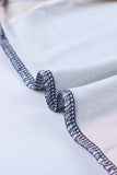 Blue Black/Blue/Green/Gray Colorful Wavy Stripes Print Short Sleeve Tee LC2521961-5