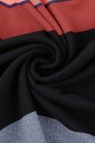Black Black/Blue/Green/Gray Colorful Wavy Stripes Print Short Sleeve Tee LC2521961-2