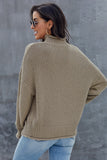 Khaki Women's Fashion Cable Knit Turtleneck Sweater Casual Thick Tops Long Sleeve Pullover LC270118-16