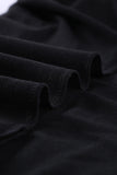 Black Black/Green/Gray/Orange Oversized Mineral Wash Cotton Blend V Neck Short Sleeves Top LC2522497-2