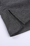 Gray Black/Green/Gray/Orange Oversized Mineral Wash Cotton Blend V Neck Short Sleeves Top LC2522497-11