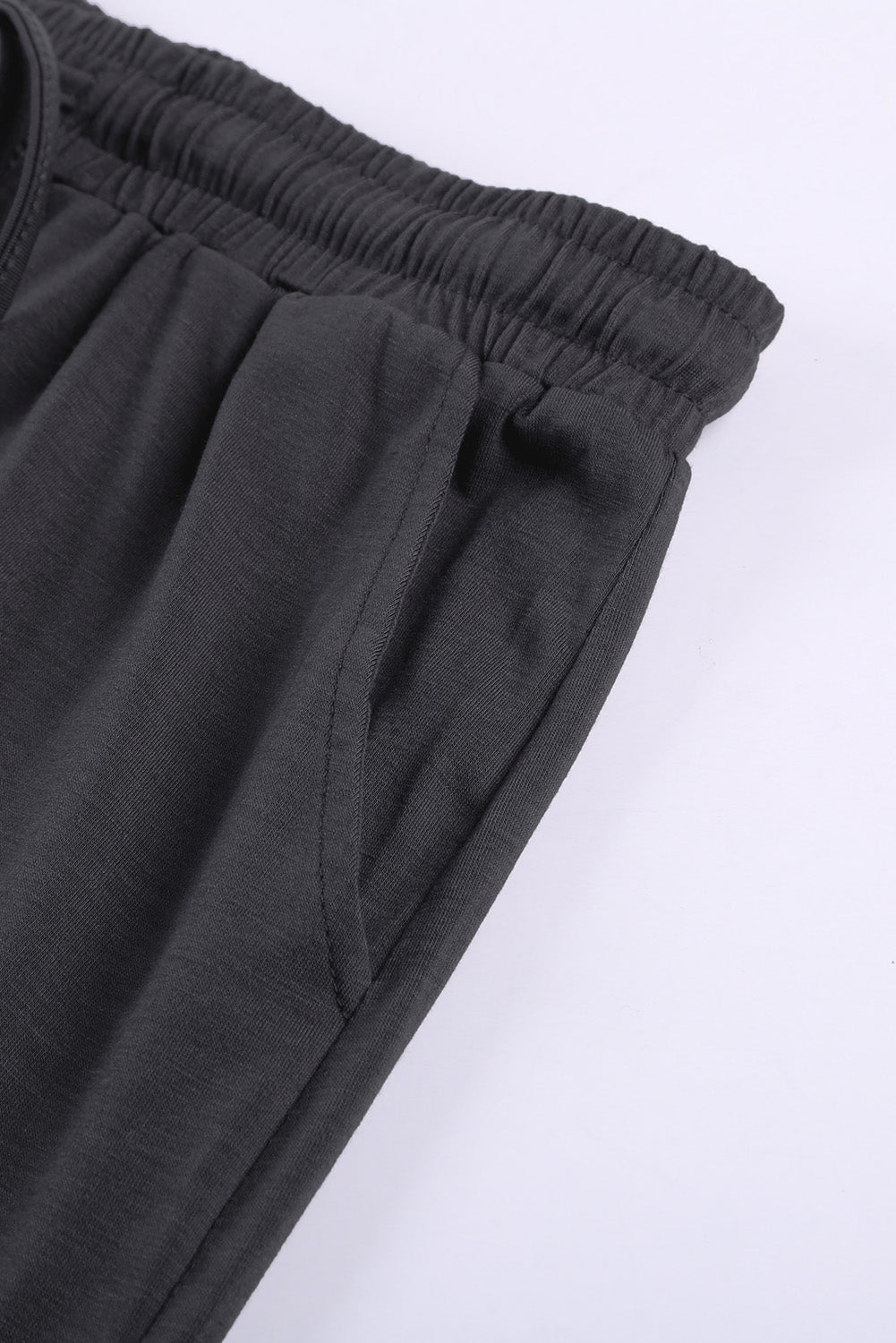 Gray Black/Green/Gray/Beige Raglan Top and Shorts Knit Lounge Set LC4511177-11
