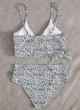 White Women's Bikinis Leopard Knot Front Bikinis LC431587-1