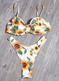 White Women's Bikinis Floral Spaghetti Bikinis LC431584-1