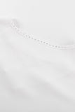 White White/Black/Green/Pink V Neck Ruffle Short Sleeve T-shirt LC2522637-1