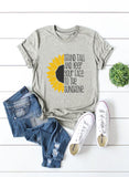 Women's T-shirts Sunflower Letter Print T-shirt