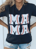 Black Women's T-shirts Letter Baseball T-shirts LC2526953-2