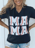 T-shirt da donna T-shirt da baseball con lettere