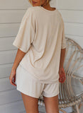 Apricot Women's Loungewear Sets 2 Piece Tee & Shorts Loungewear Sets LC622180-18