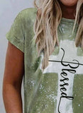 Green Women's T-shirts Letter T-shirts LC2527167-9