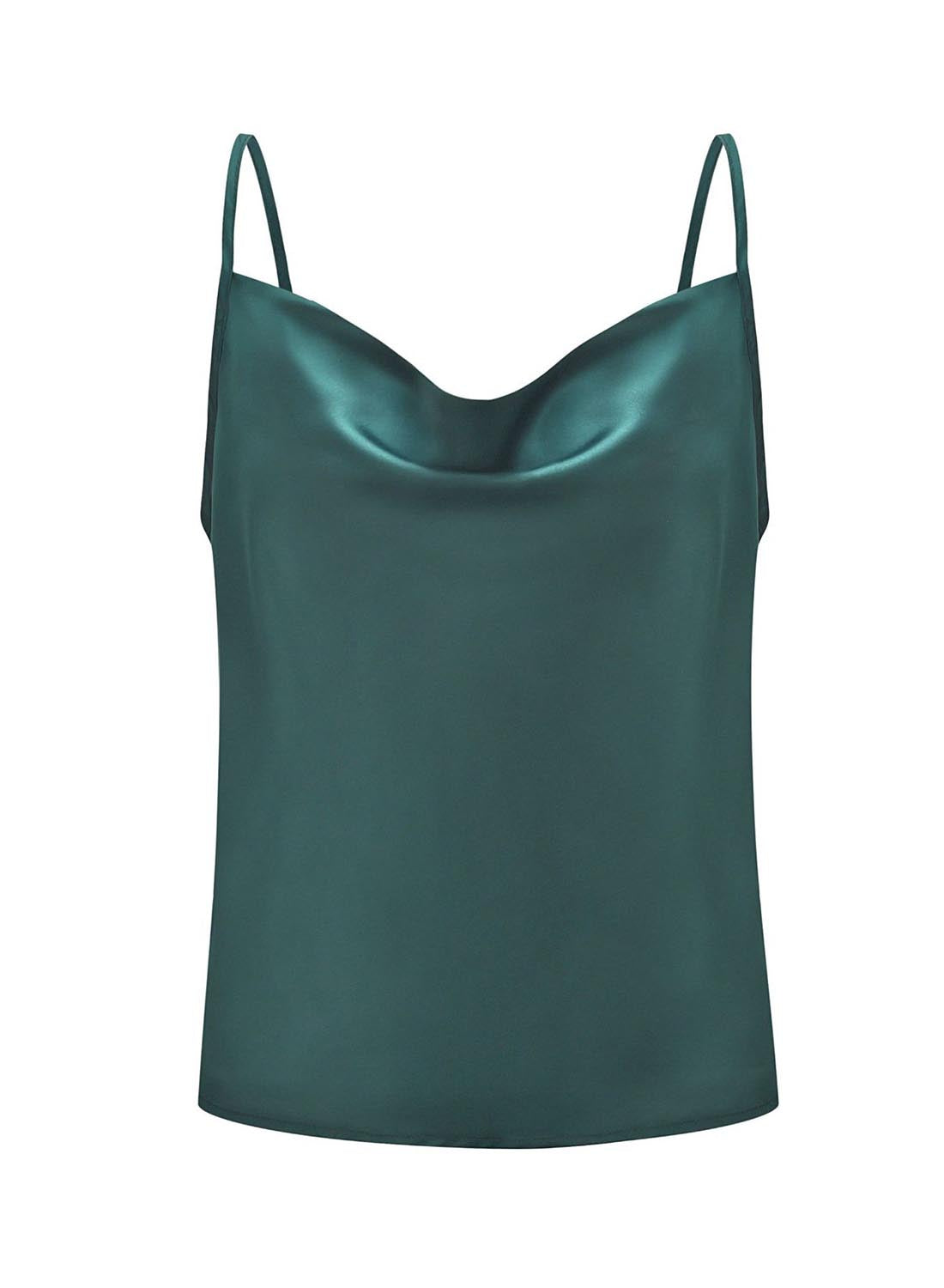 Green Women's Cami Tops Solid Cami Tops LC2562412-109