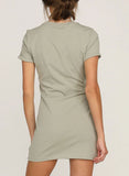 Green Women's Dresses Belted Tied Mini Dress LC227180-9