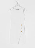 White Women's Dresses Button Formal Mini Dress LC227242-1