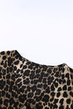 Leopard Women's Casual V-Neck 3/4 Bell Sleeves Leopard Print Button Down Blouse Shirt For Summer LC253233-20
