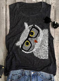 Women's Summer Cute Owl Tank Top
