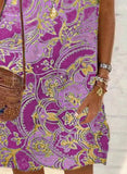 Purple Women's Dresses Tribal Print Cami Mini Dress LC227613-8
