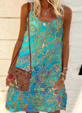 Green Women's Dresses Tribal Print Cami Mini Dress LC227613-9