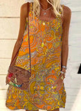 Yellow Women's Dresses Tribal Print Cami Mini Dress LC227613-7