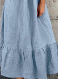 Sky Blue Women's Dresses Cami Ruffled Hem Maxi Dress LC615866-4