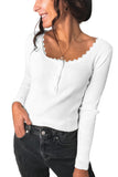 White White/Black/Gray/Khaki Lace Knitted Buttoned Long Sleeve Sweater LC2518381-1