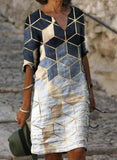 Multicolor Women's Dresses Geometric Paint Mini Dress LC227993-22